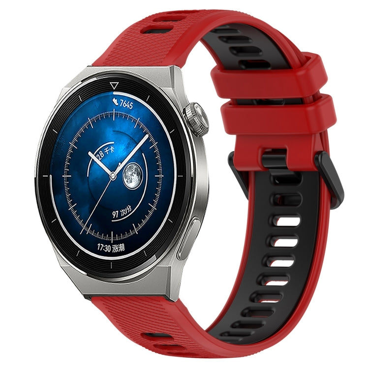 For Huawei Watch GT3 Pro 46mm 22mm Sports Two-Color Silicone Watch Band(Red+Black) - Smart Wear by PMC TechLife | Online Shopping South Africa | PMC TechLife