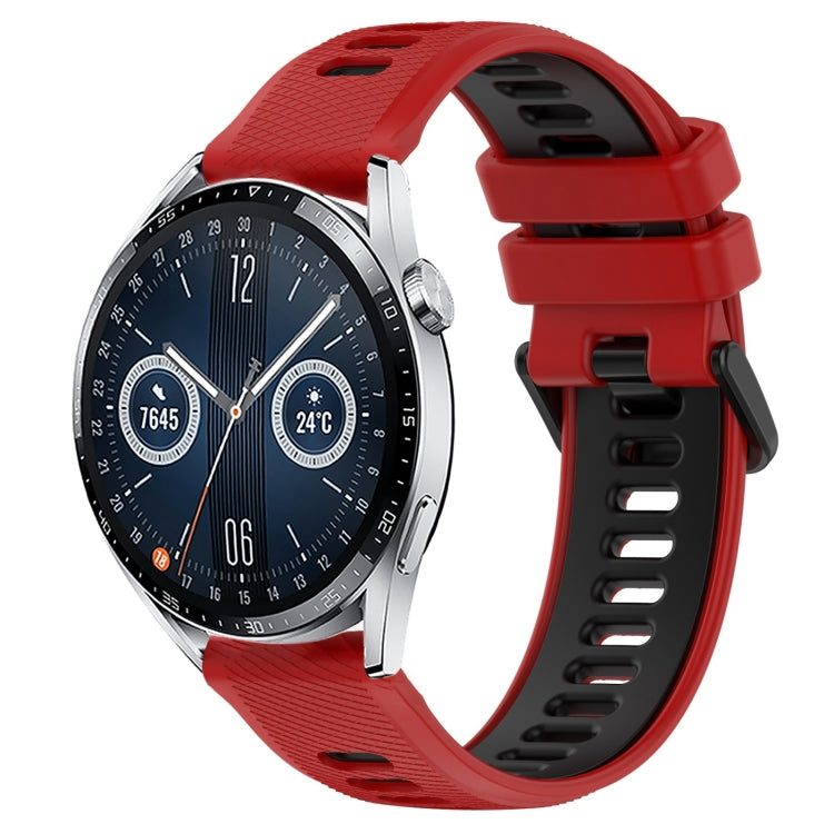 For Huawei Watch GT3 46mm 22mm Sports Two-Color Silicone Watch Band(Red+Black) - Smart Wear by PMC TechLife | Online Shopping South Africa | PMC TechLife