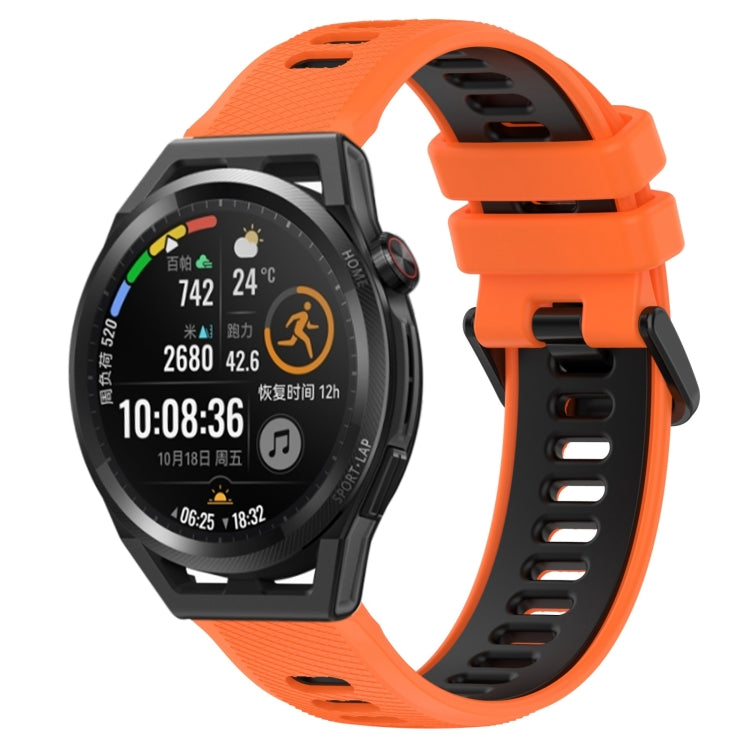 For Huawei Watch GT Runner 22mm Sports Two-Color Silicone Watch Band(Orange+Black) - Smart Wear by PMC TechLife | Online Shopping South Africa | PMC TechLife
