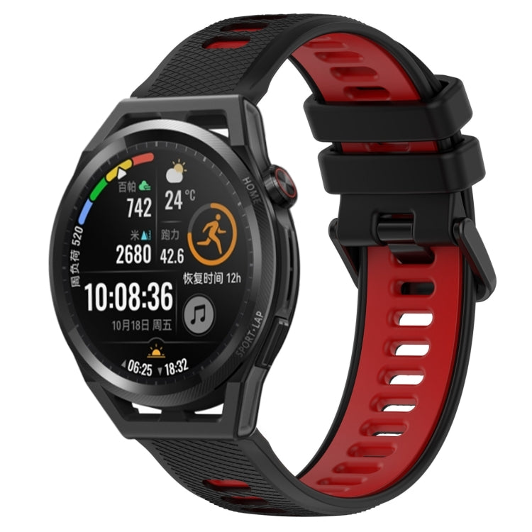 For Huawei Watch GT Runner 22mm Sports Two-Color Silicone Watch Band(Black+Red) - Smart Wear by PMC TechLife | Online Shopping South Africa | PMC TechLife