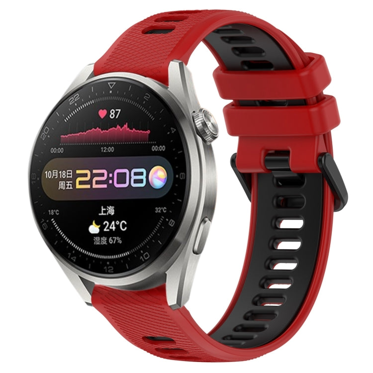 For Huawei Watch 3 Pro 22mm Sports Two-Color Silicone Watch Band(Red+Black) - Smart Wear by PMC TechLife | Online Shopping South Africa | PMC TechLife