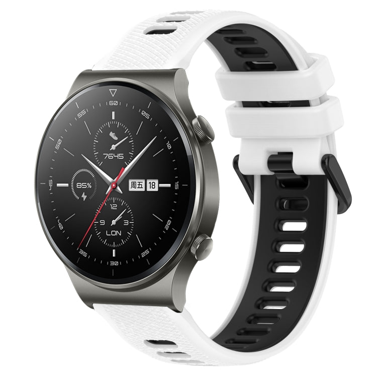 For Huawei GT2 Pro 22mm Sports Two-Color Silicone Watch Band(White+Black) - Smart Wear by PMC TechLife | Online Shopping South Africa | PMC TechLife
