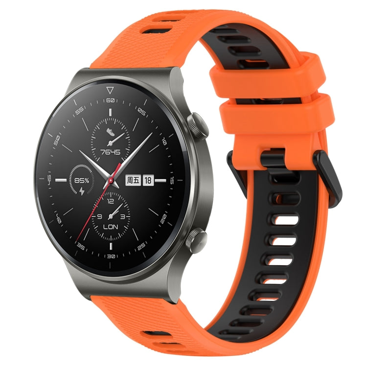 For Huawei GT2 Pro 22mm Sports Two-Color Silicone Watch Band(Orange+Black) - Smart Wear by PMC TechLife | Online Shopping South Africa | PMC TechLife