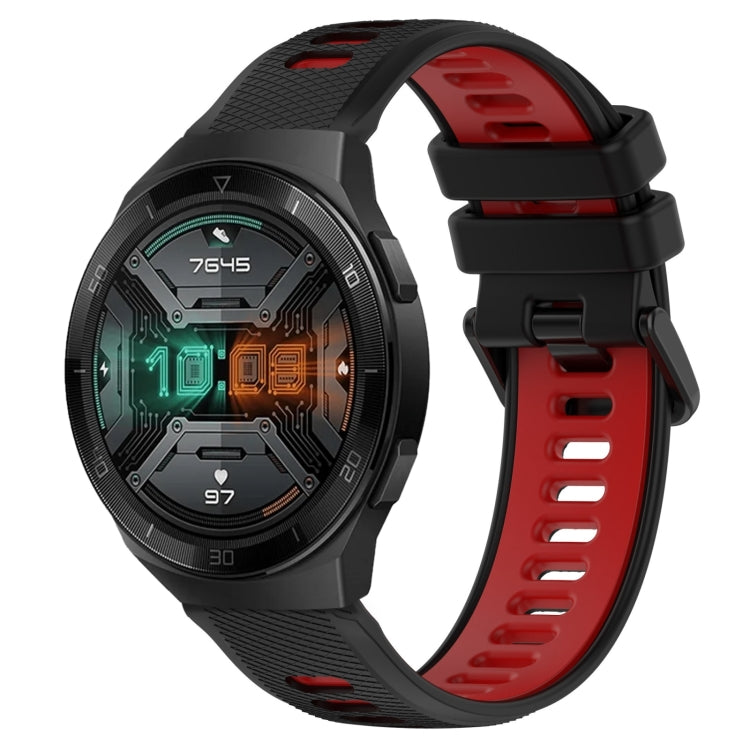 For Huawei Watch GT 2E 22mm Sports Two-Color Silicone Watch Band(Black+Red) - Smart Wear by PMC TechLife | Online Shopping South Africa | PMC TechLife