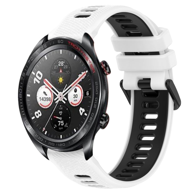 For Honor Watch Dream 22mm Sports Two-Color Silicone Watch Band(White+Black) - Smart Wear by PMC TechLife | Online Shopping South Africa | PMC TechLife