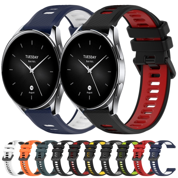 For Xiaomi MI Watch Sport 22mm Sports Two-Color Silicone Watch Band(Black+Red) - Smart Wear by PMC TechLife | Online Shopping South Africa | PMC TechLife