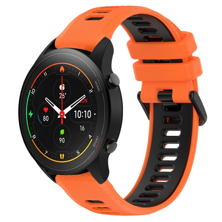 For Xiaomi MI Watch S1 Pro 22mm Sports Two-Color Silicone Watch Band(Orange+Black) - Smart Wear by PMC TechLife | Online Shopping South Africa | PMC TechLife