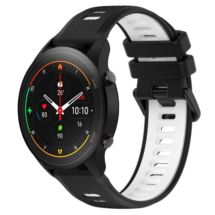 For Xiaomi MI Watch S1 Pro 22mm Sports Two-Color Silicone Watch Band(Black+White) -  by PMC TechLife | Online Shopping South Africa | PMC TechLife