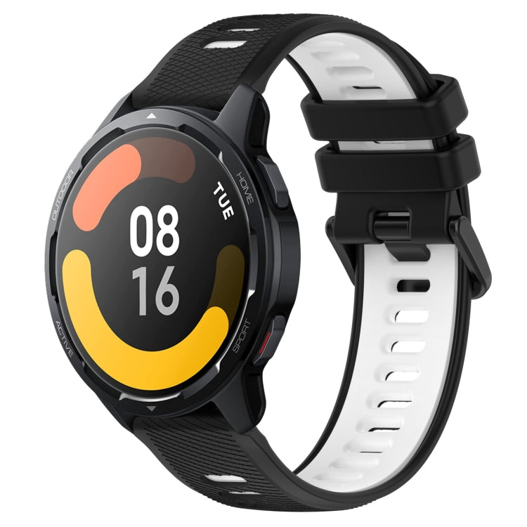 For Xiaomi Watch S1 Active 22mm Sports Two-Color Silicone Watch Band(Black+White) - Smart Wear by PMC TechLife | Online Shopping South Africa | PMC TechLife