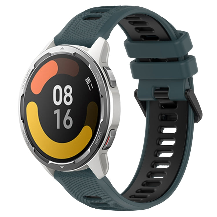 For Xiaomi MI Watch Color 2 22mm Sports Two-Color Silicone Watch Band(Olive Green+Black) - Smart Wear by PMC TechLife | Online Shopping South Africa | PMC TechLife