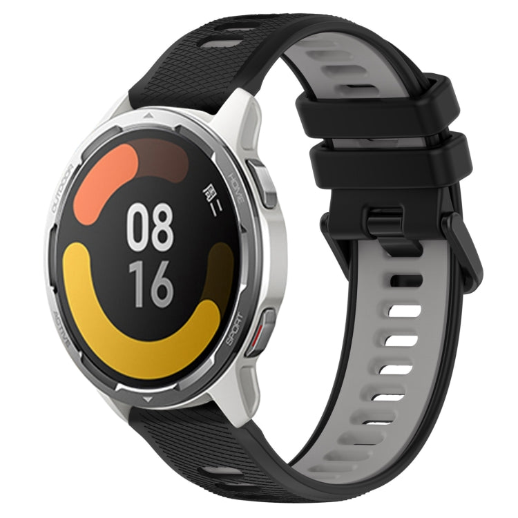 For Xiaomi MI Watch Color 2 22mm Sports Two-Color Silicone Watch Band(Black+Grey) - Smart Wear by PMC TechLife | Online Shopping South Africa | PMC TechLife