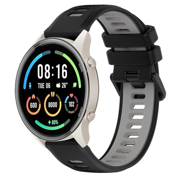 For Xiaomi MI Watch Sport 22mm Sports Two-Color Silicone Watch Band(Black+Grey) -  by PMC TechLife | Online Shopping South Africa | PMC TechLife