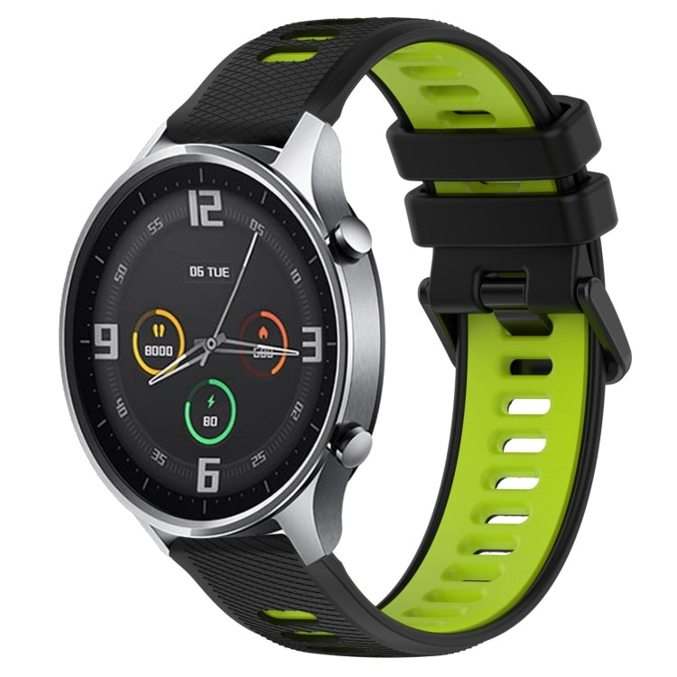 For Xiaomi MI Watch Color 22mm Sports Two-Color Silicone Watch Band(Black+Green) - Smart Wear by PMC TechLife | Online Shopping South Africa | PMC TechLife