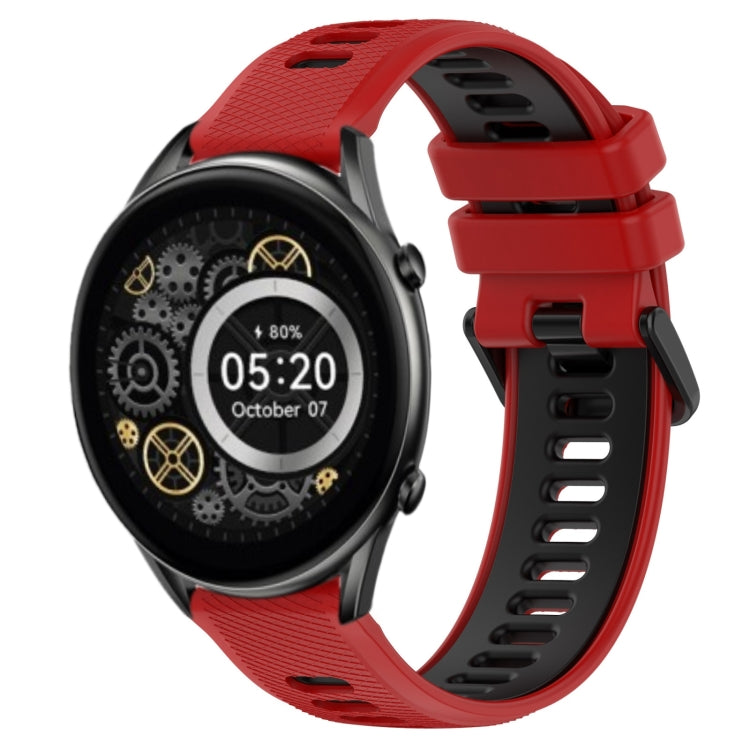 For Xiaomi Haylou RT2 LS10 22mm Sports Two-Color Silicone Watch Band(Red+Black) - Smart Wear by PMC TechLife | Online Shopping South Africa | PMC TechLife