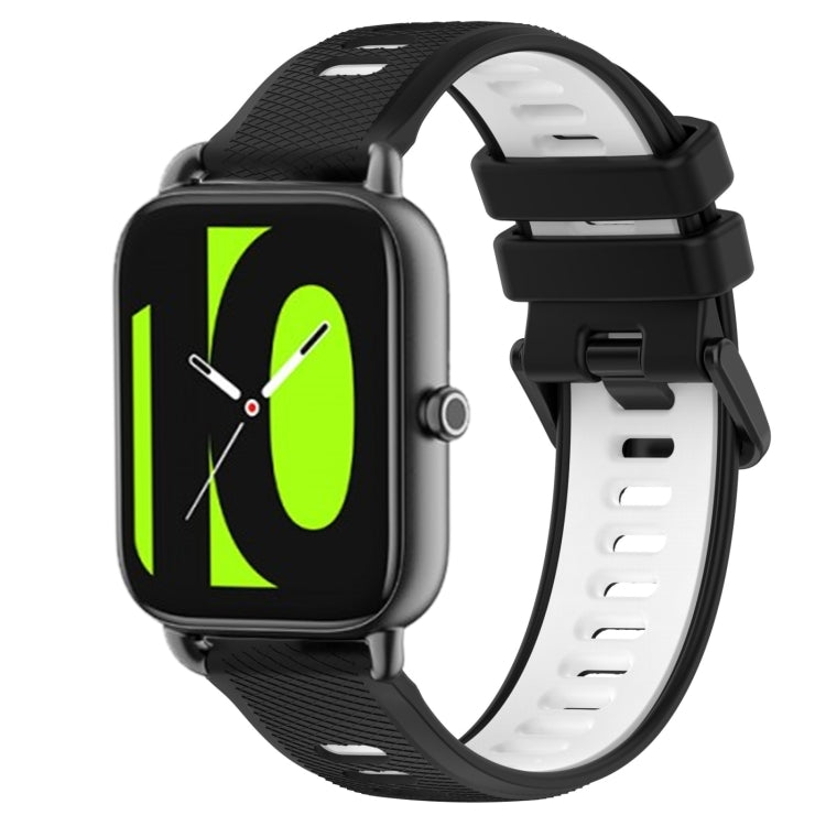 For  Xiaomi Haylou RS4 LS12 22mm Sports Two-Color Silicone Watch Band(Black+White) - Smart Wear by PMC TechLife | Online Shopping South Africa | PMC TechLife