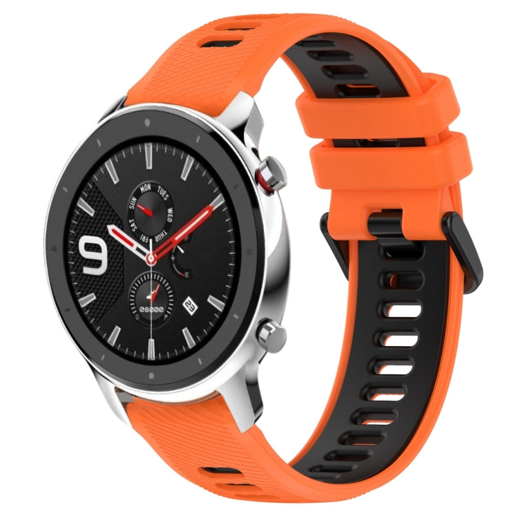 For Amazfit GTR 4 22MM Sports Two-Color Silicone Watch Band(Orange+Black) -  by PMC TechLife | Online Shopping South Africa | PMC TechLife