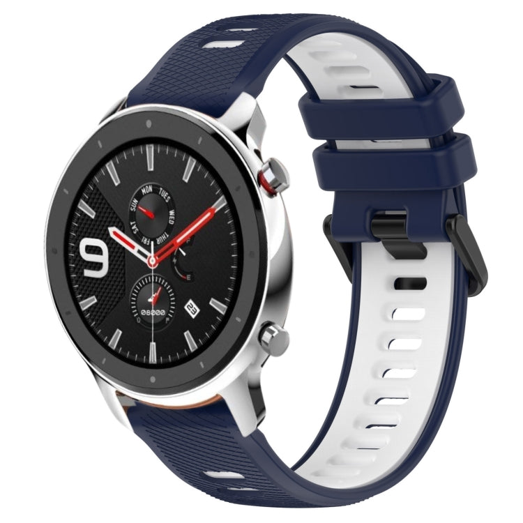 For Amazfit GTR 4 22MM Sports Two-Color Silicone Watch Band(Midnight Blue+White) -  by PMC TechLife | Online Shopping South Africa | PMC TechLife