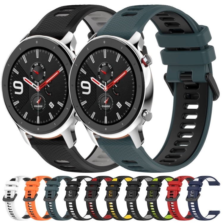 For Amazfit GTR 4 Pro 22MM Sports Two-Color Silicone Watch Band(Black+Red) - Smart Wear by PMC TechLife | Online Shopping South Africa | PMC TechLife
