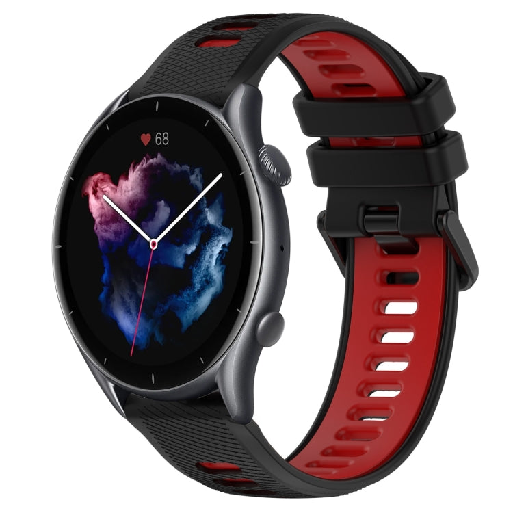 For Amazfit GTR 3 22MM Sports Two-Color Silicone Watch Band(Black+Red) -  by PMC TechLife | Online Shopping South Africa | PMC TechLife