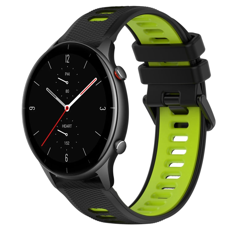 For Amazfit GTR 2e 22MM Sports Two-Color Silicone Watch Band(Black+Green) -  by PMC TechLife | Online Shopping South Africa | PMC TechLife
