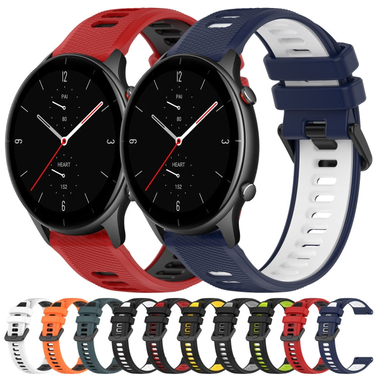 For Amazfit GTR 2e 22MM Sports Two-Color Silicone Watch Band(Red+Black) - Smart Wear by PMC TechLife | Online Shopping South Africa | PMC TechLife