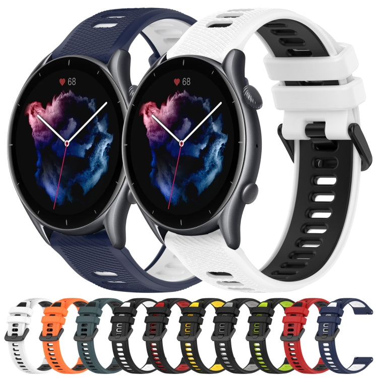 For Amazfit 3 22MM Sports Two-Color Silicone Watch Band(Black+Green) -  by PMC TechLife | Online Shopping South Africa | PMC TechLife