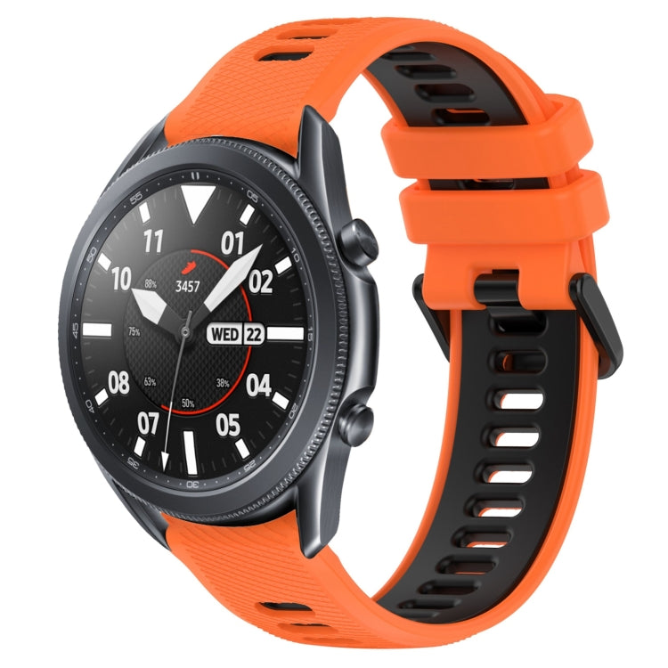 For Samsung Galaxy Watch3 45mm 22mm Sports Two-Color Silicone Watch Band(Orange+Black) - Smart Wear by PMC TechLife | Online Shopping South Africa | PMC TechLife