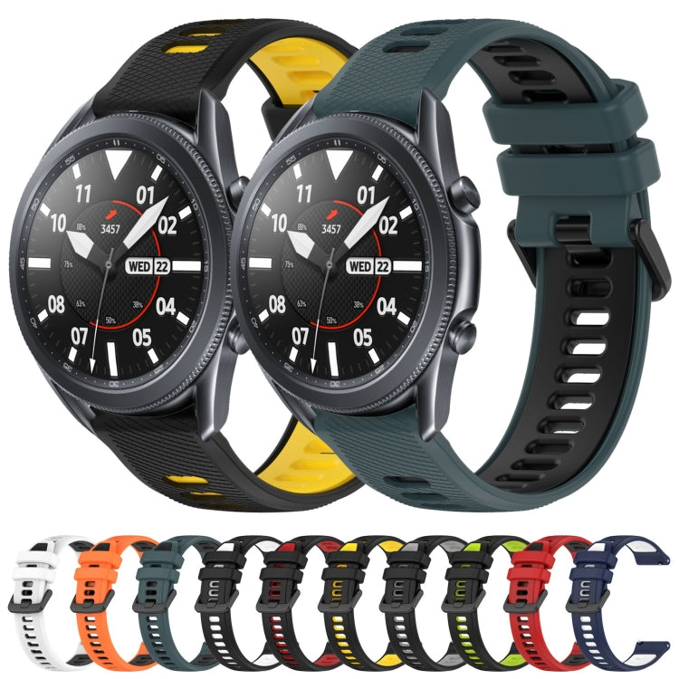 For Samsung Galaxy Watch 46mm 22mm Sports Two-Color Silicone Watch Band(Black+Grey) - Smart Wear by PMC TechLife | Online Shopping South Africa | PMC TechLife