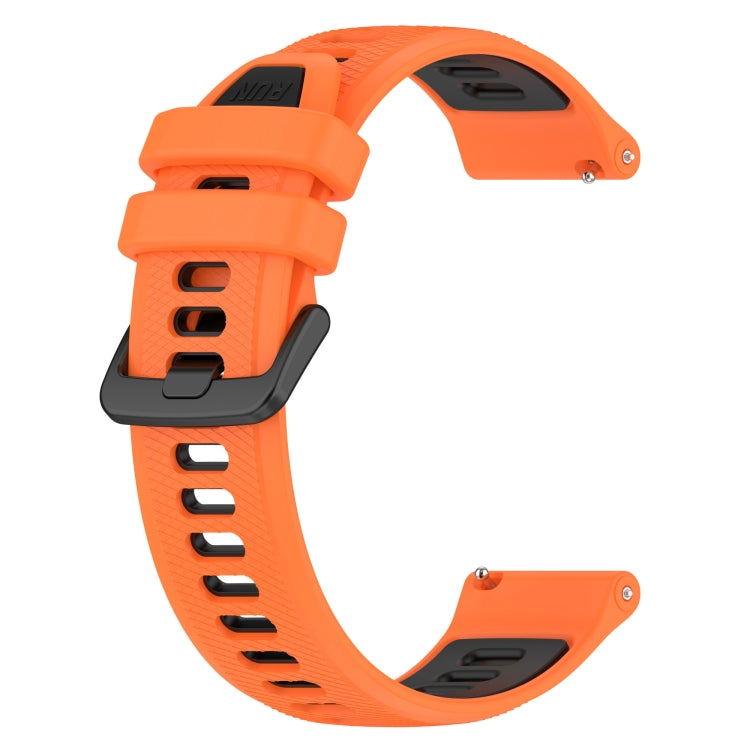 For Samsung Galaxy Watch 46mm 22mm Sports Two-Color Silicone Watch Band(Orange+Black) - Smart Wear by PMC TechLife | Online Shopping South Africa | PMC TechLife