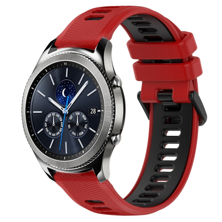For Samsung Gear S3 Classic 22mm Sports Two-Color Silicone Watch Band(Red+Black) - Watch Bands by PMC TechLife | Online Shopping South Africa | PMC TechLife