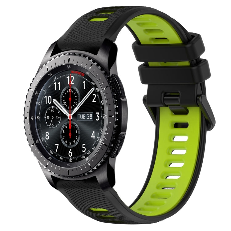 For Samsung Gear S3 Frontier 22mm Sports Two-Color Silicone Watch Band(Black+Green) -  by PMC TechLife | Online Shopping South Africa | PMC TechLife