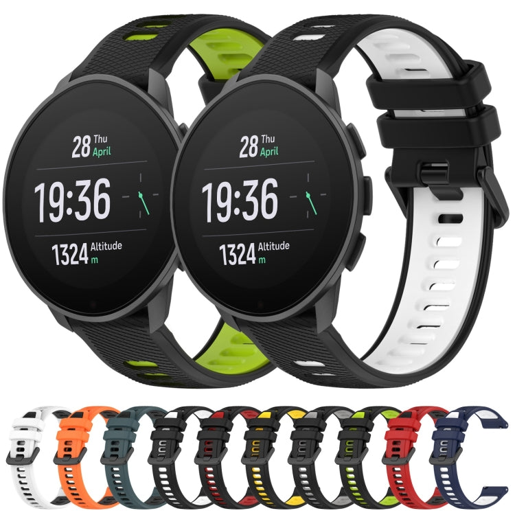 For  SUUNTO 9 Peak 22mm Sports Two-Color Silicone Watch Band(Black+Grey) - Smart Wear by PMC TechLife | Online Shopping South Africa | PMC TechLife