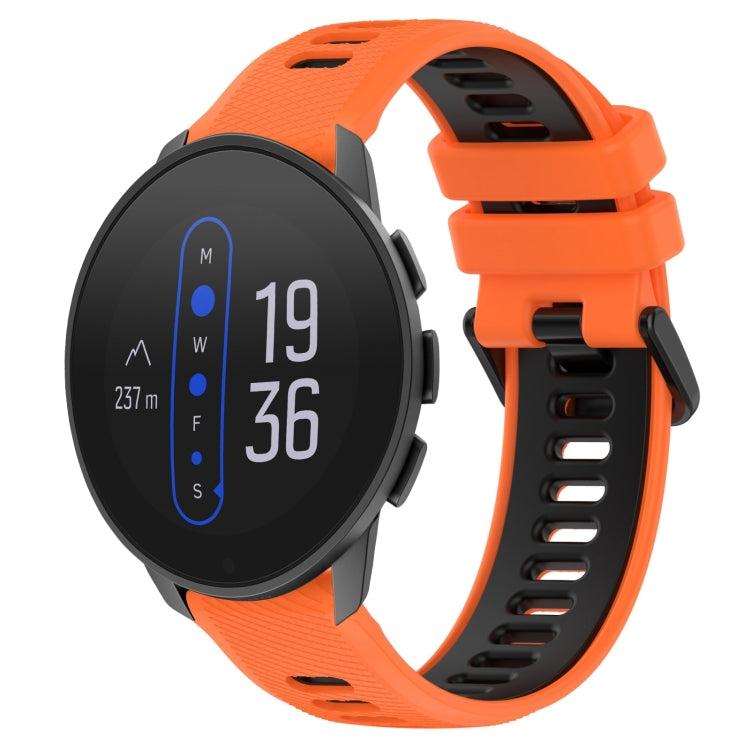 For  SUUNTO 9 Peak 22mm Sports Two-Color Silicone Watch Band(Orange+Black) - Smart Wear by PMC TechLife | Online Shopping South Africa | PMC TechLife