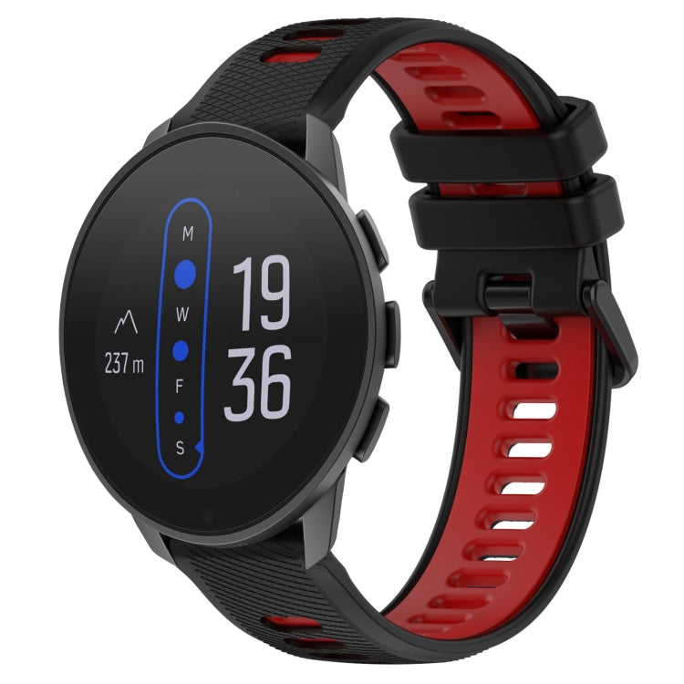 For  SUUNTO 9 Peak 22mm Sports Two-Color Silicone Watch Band(Black+Red) - Smart Wear by PMC TechLife | Online Shopping South Africa | PMC TechLife