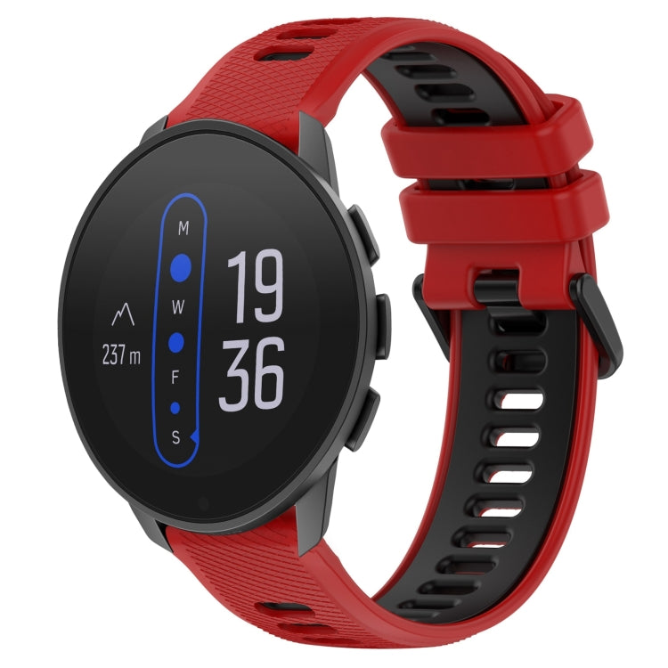 For  SUUNTO 9 Peak 22mm Sports Two-Color Silicone Watch Band(Red+Black) - Smart Wear by PMC TechLife | Online Shopping South Africa | PMC TechLife