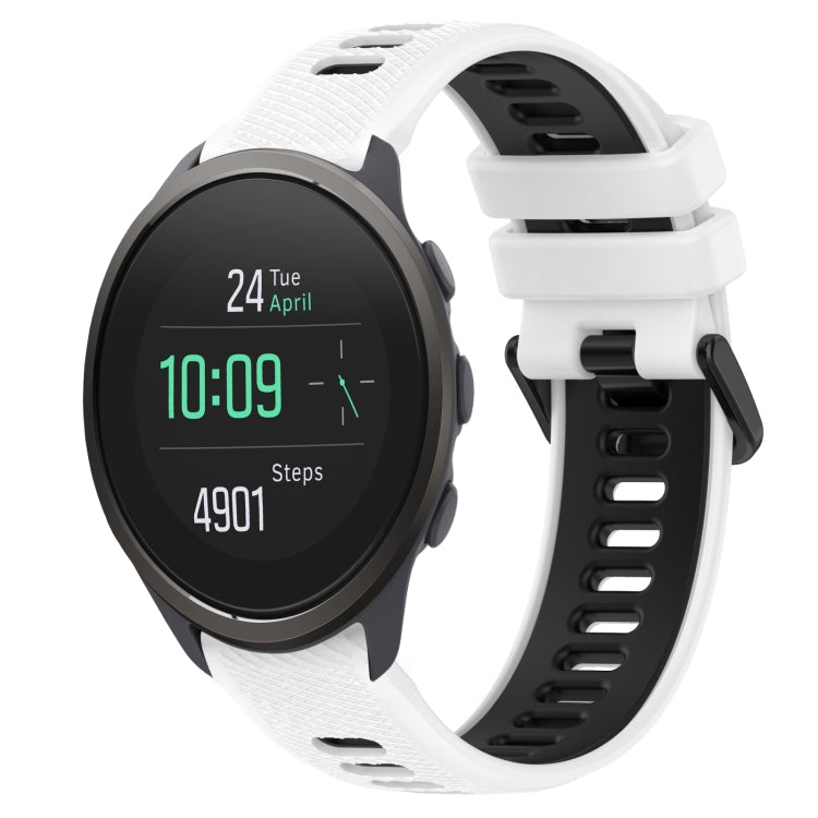 For SUUNTO 5 Peak 22mm Sports Two-Color Silicone Watch Band(White+Black) - Smart Wear by PMC TechLife | Online Shopping South Africa | PMC TechLife