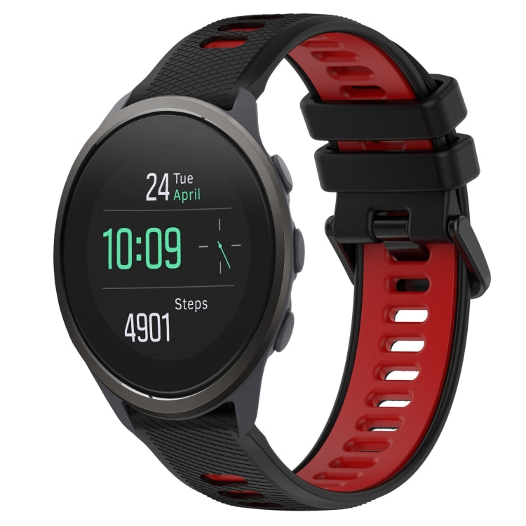 For SUUNTO 5 Peak 22mm Sports Two-Color Silicone Watch Band(Black+Red) - Smart Wear by PMC TechLife | Online Shopping South Africa | PMC TechLife
