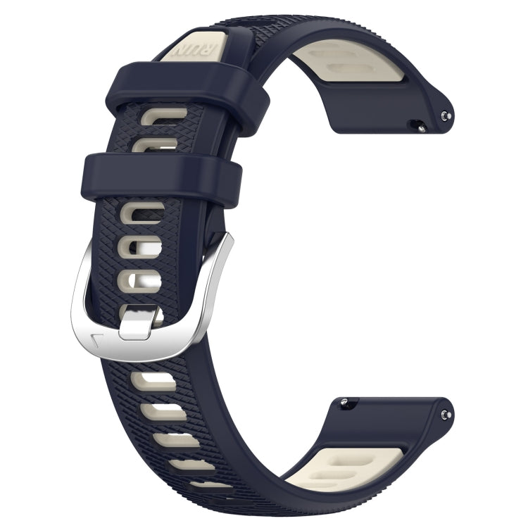 For Garmin Vivomove 3S 18mm Sports Two-Color Steel Buckle Silicone Watch Band(Midnight Blue+Starlight) - Smart Wear by PMC TechLife | Online Shopping South Africa | PMC TechLife