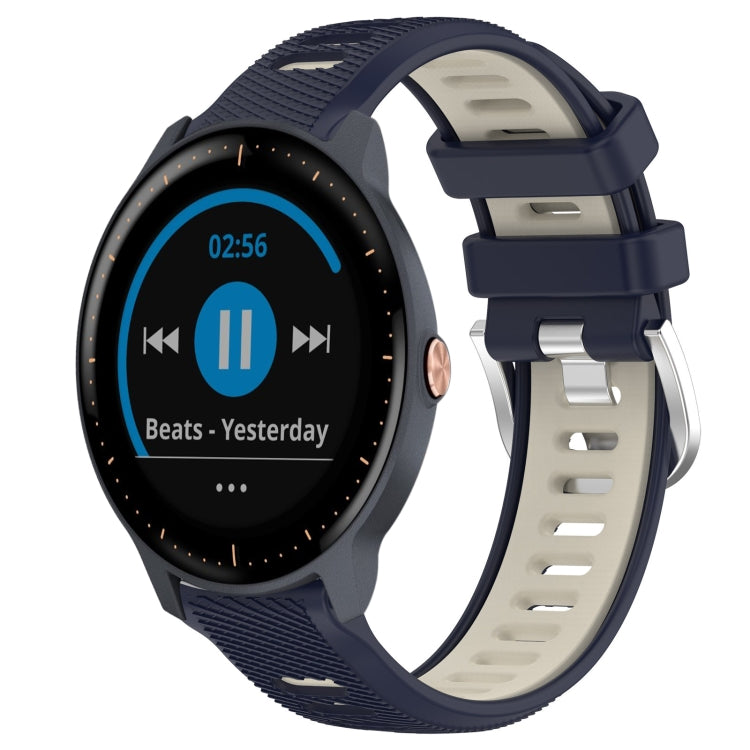 For Garmin Vivoactive3 Music 20mm Sports Two-Color Steel Buckle Silicone Watch Band(Midnight Blue+Starlight) -  by PMC TechLife | Online Shopping South Africa | PMC TechLife