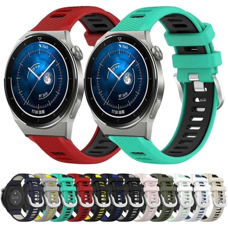 For Huawei Watch GT3 42mm 20mm Sports Two-Color Steel Buckle Silicone Watch Band(Red+Black) - Smart Wear by PMC TechLife | Online Shopping South Africa | PMC TechLife