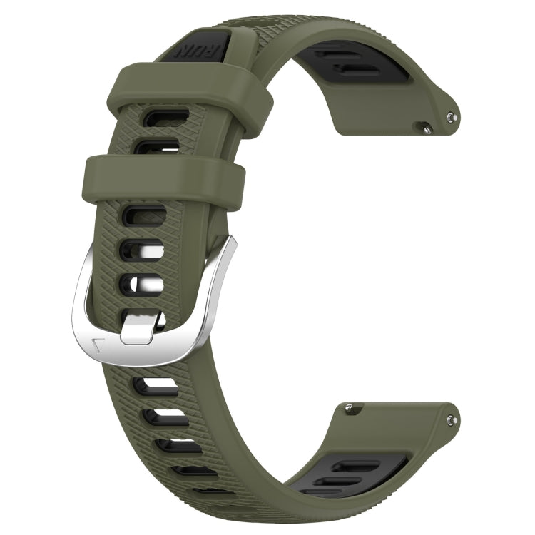 For Huawei Watch GT3 46mm 22mm Sports Two-Color Steel Buckle Silicone Watch Band(Army Green+Black) - Smart Wear by PMC TechLife | Online Shopping South Africa | PMC TechLife