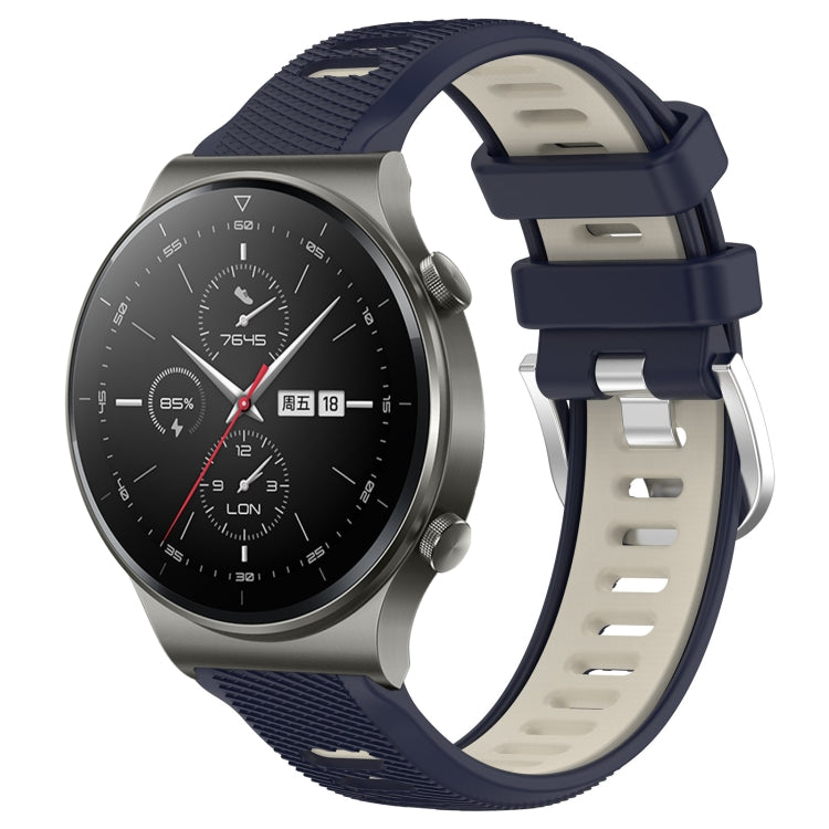 For Huawei GT2 Pro 22mm Sports Two-Color Steel Buckle Silicone Watch Band(Midnight Blue+Starlight) - Smart Wear by PMC TechLife | Online Shopping South Africa | PMC TechLife