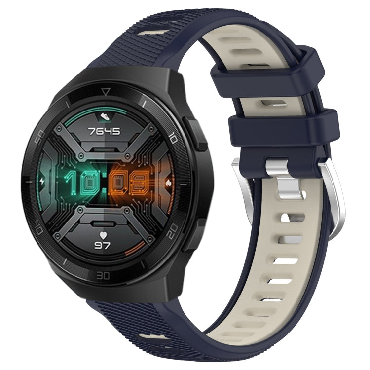 For Huawei Watch GT 2E 22mm Sports Two-Color Steel Buckle Silicone Watch Band(Midnight Blue+Starlight) - Smart Wear by PMC TechLife | Online Shopping South Africa | PMC TechLife