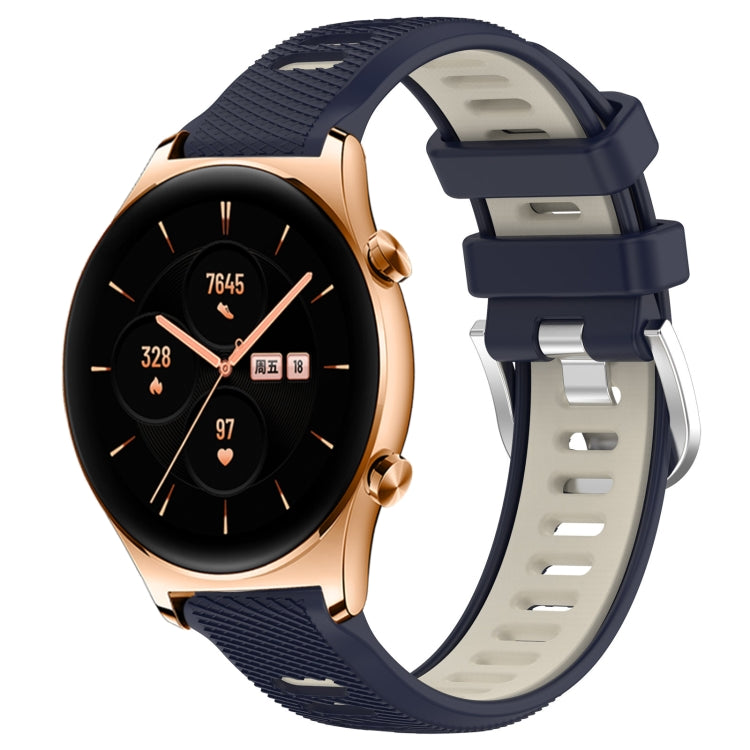 For Honor Watch GS 3 22mm Sports Two-Color Steel Buckle Silicone Watch Band(Midnight Blue+Starlight) - Smart Wear by PMC TechLife | Online Shopping South Africa | PMC TechLife