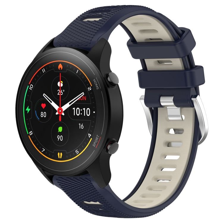 For Xiaomi MI Watch S1 Pro 22mm Sports Two-Color Steel Buckle Silicone Watch Band(Midnight Blue+Starlight) - Smart Wear by PMC TechLife | Online Shopping South Africa | PMC TechLife