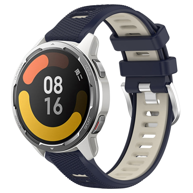 For Xiaomi Watch S1 Active 22mm Sports Two-Color Steel Buckle Silicone Watch Band(Midnight Blue+Starlight) - Smart Wear by PMC TechLife | Online Shopping South Africa | PMC TechLife