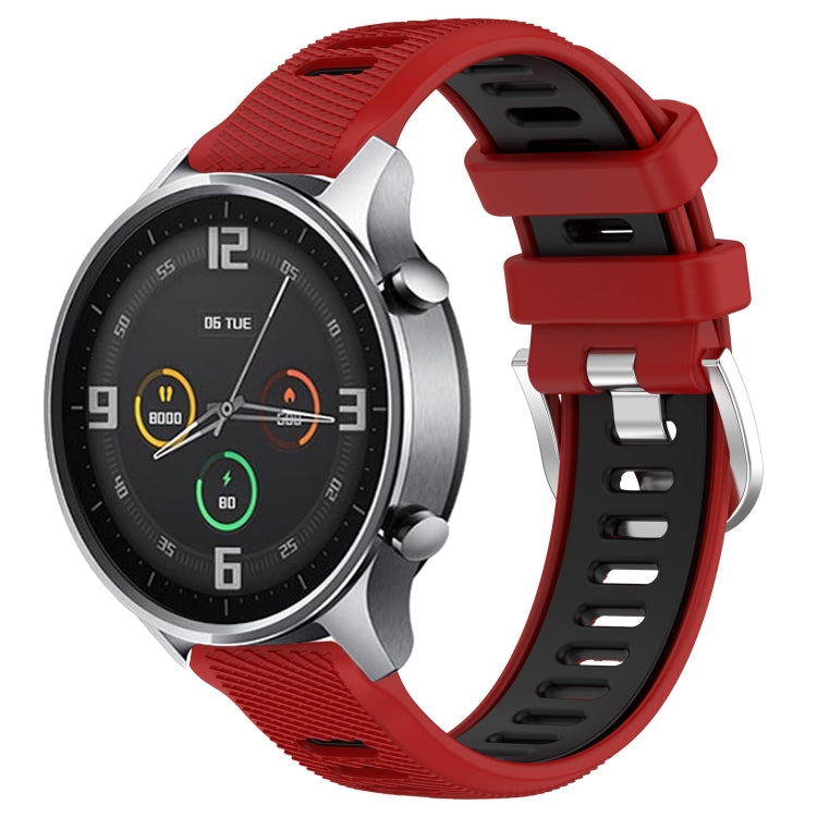 For Xiaomi MI Watch Sport 22mm Sports Two-Color Steel Buckle Silicone Watch Band(Red+Black) - Smart Wear by PMC TechLife | Online Shopping South Africa | PMC TechLife