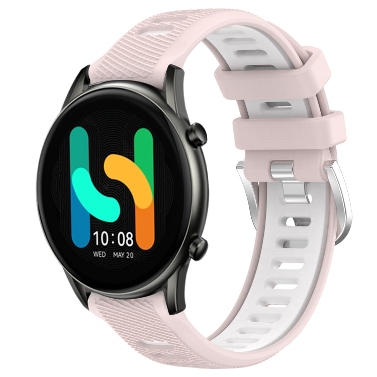 For Xiaomi MI Watch Color 22mm Sports Two-Color Steel Buckle Silicone Watch Band(Pink+White) -  by PMC TechLife | Online Shopping South Africa | PMC TechLife