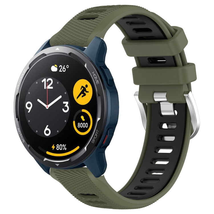 For  Xiaomi Haylou RS4 LS12 22mm Sports Two-Color Steel Buckle Silicone Watch Band(Army Green+Black) - Smart Wear by PMC TechLife | Online Shopping South Africa | PMC TechLife