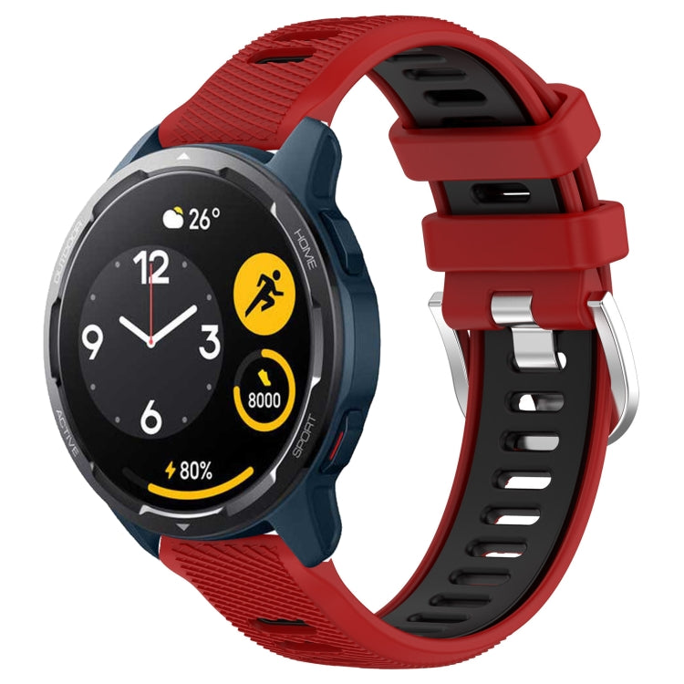 For  Xiaomi Haylou RS4 LS12 22mm Sports Two-Color Steel Buckle Silicone Watch Band(Red+Black) - Smart Wear by PMC TechLife | Online Shopping South Africa | PMC TechLife